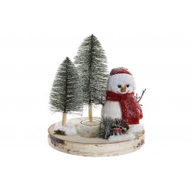Porta velas muñeco nieve