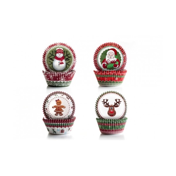 Cápsulas de repostería para magdalenas Navidad 4 x 25 U