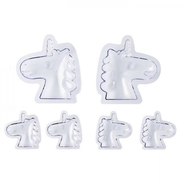 6 moldes chocolate unicornio