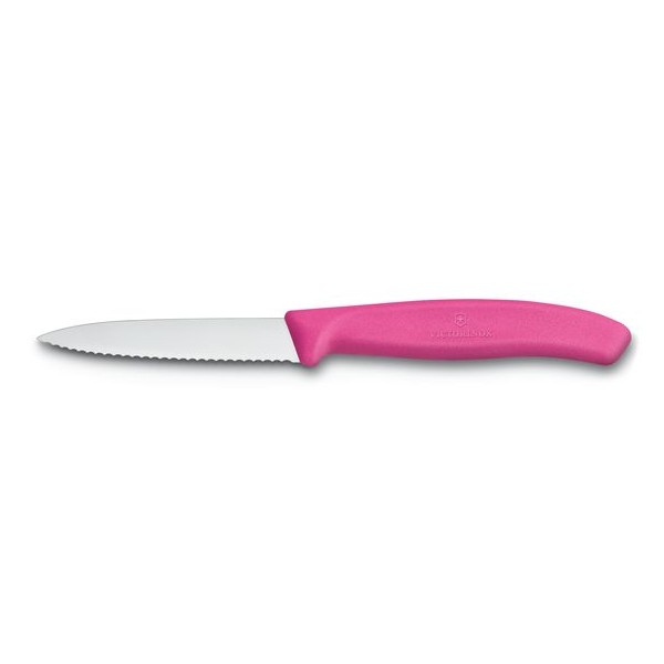 Cuchillo legumbres filo dentado rosa