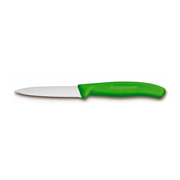 Couteau legumes denté vert
