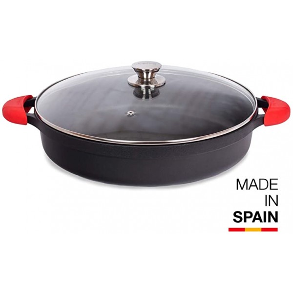 Cacerola baja con tapa y asas 24