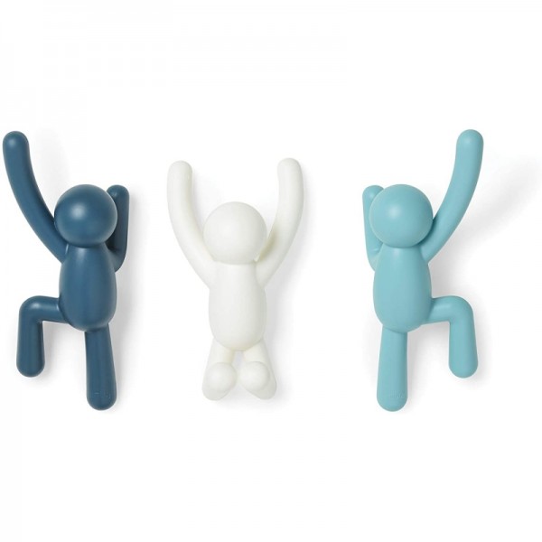 Colgadores pared Buddy de Umbra azules