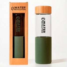 Botella de cristal Water Revolution verde
