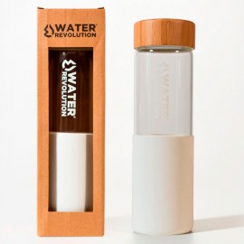 Botella de cristal Water Revolution blanca