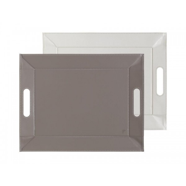 Bandeja freeform 55 x 41 piedra / blanco