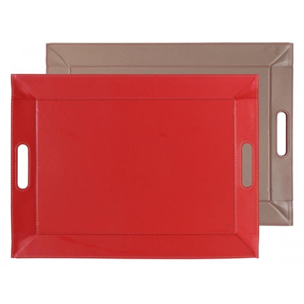 Plateau freeform 55 x 41 pierre / rouge