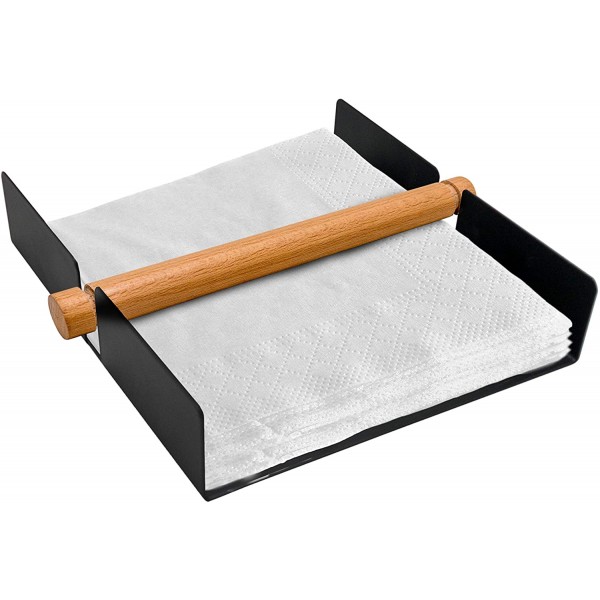 Servilletero de acero y bambú