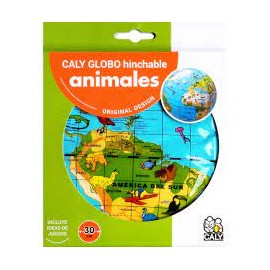 Globo terráqueo hinchable animales