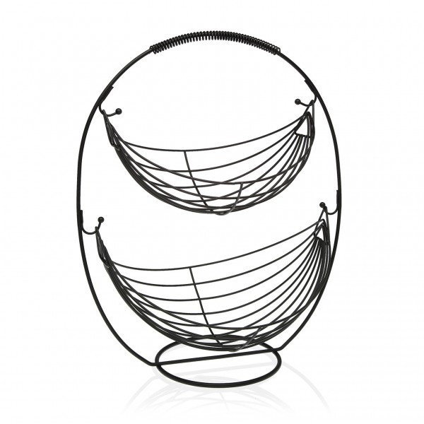 Frutero de dos pisos negro