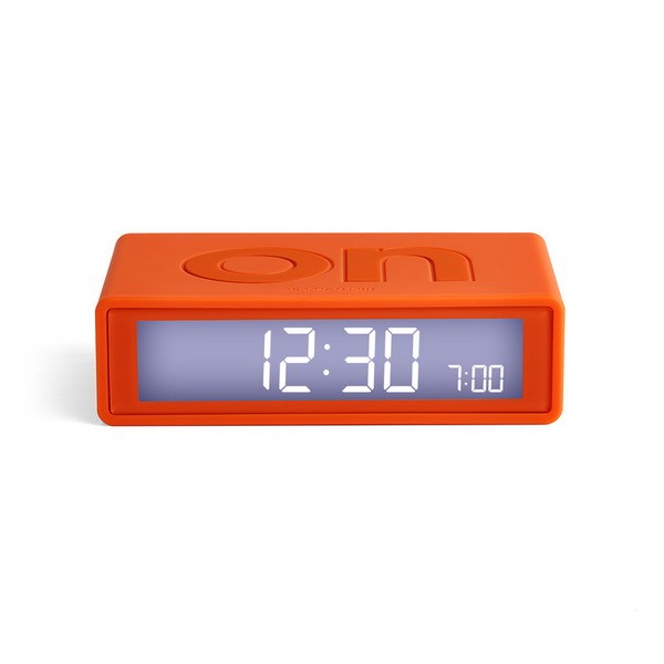 Reveil flip de voyage orange