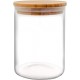 Bote hermético redondo de vidrio y bambú 700 ml