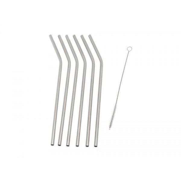 Pajitas acero inoxidable- set 6 unidades