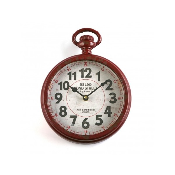 Reloj de pared 22 cm rojo