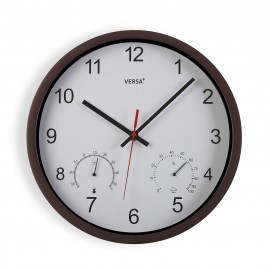 Reloj con termómetro marrón