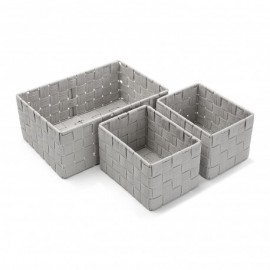 Set de 3 cestes gris