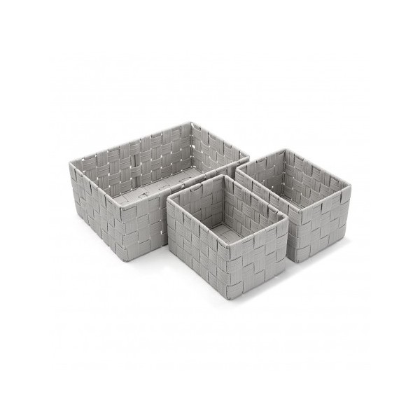 Set cestas rectangulares gris