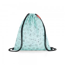 Mochila con cordón niños gatos y perros Menta
