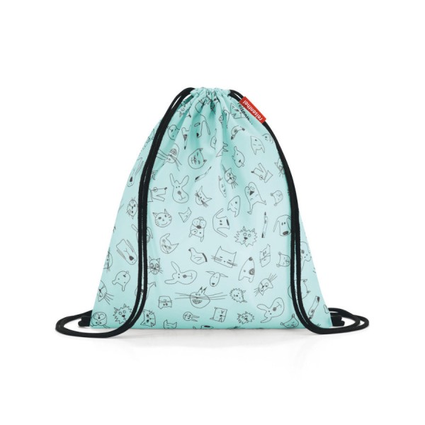 Mochila con cordón niños gatos y perros Menta
