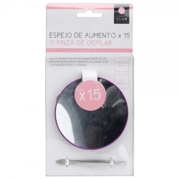 Espejo aumento compacto 15 x + pinza
