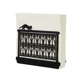 Porte serviettes chat noir