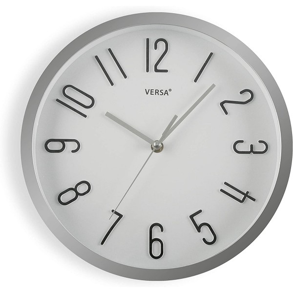 Horloge cuisine argent 30 cm