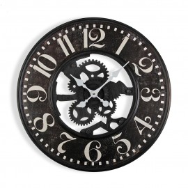 Reloj Pared maquinaria negro 59 cms.