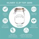 Set 6x tarros de vidrio para especias clip top Kilner