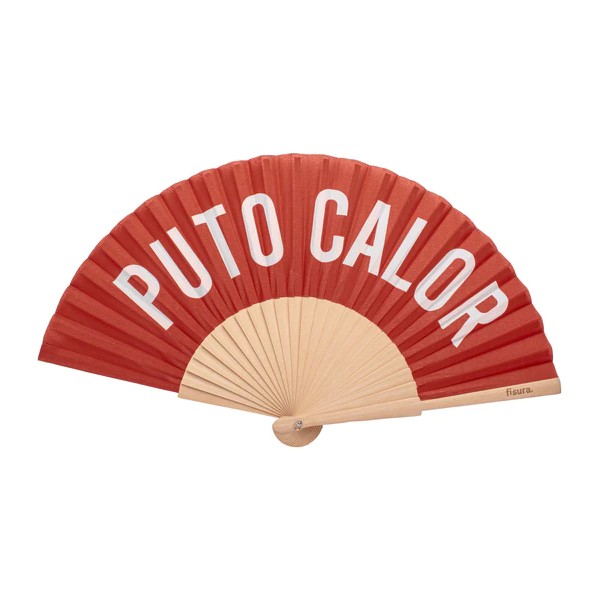 Abanico "Puto calor " rojo