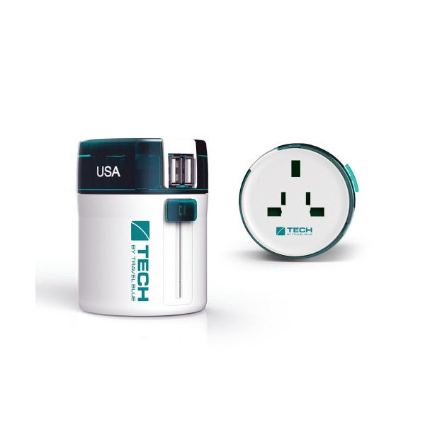 Adaptador Mundial Clavija Eléctrica Todo En Uno + 2 USB