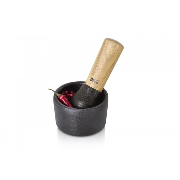 Mortero CAMO.8 hierro fundido y acacia- 8 cm