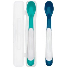 Cucharas set/2 toma c/estuche de viaje teal-navy)