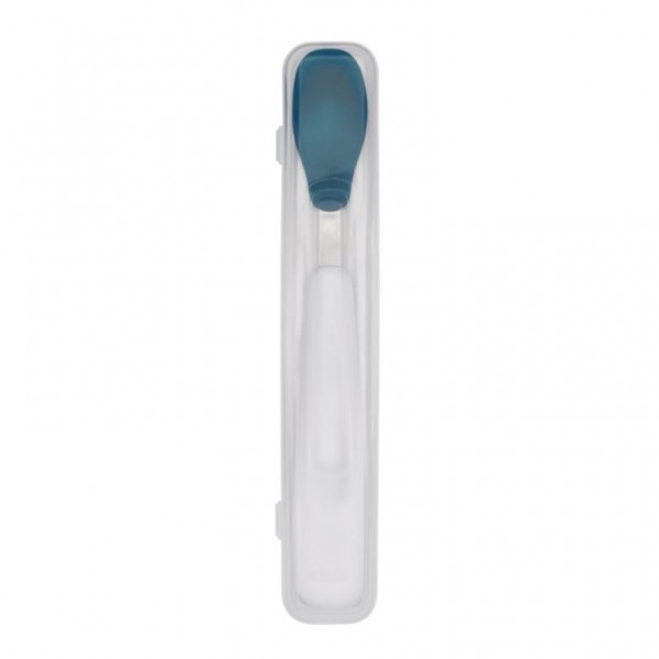Cuillière en silicone avec etui bleu