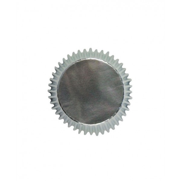 45 cápsulas mini cupcakes plata