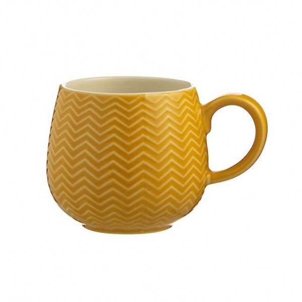 Taza 35cl. c/relieve CHEVRON ocre gres