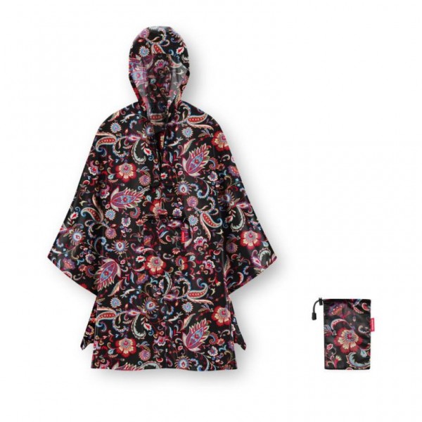 Poncho mini maxi paisley black