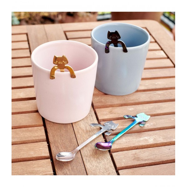 CUCHARILLAS DE CAFÉ CON FORMA DE GATITOS
