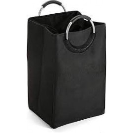 Cesto ropa sucia negro con asas