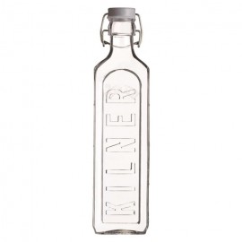 Botella de vidrio clip top c/indicador medida 1L