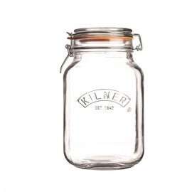 Jar à verre clip top carré 1.5L