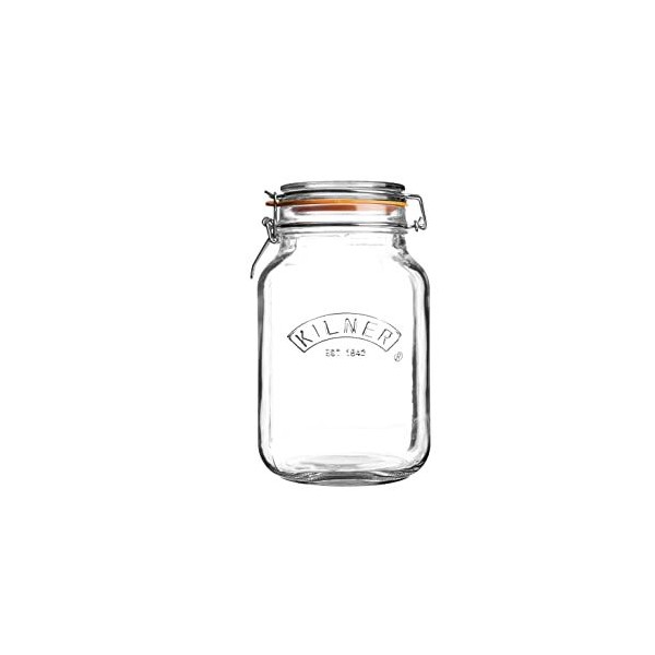 Jar à verre clip top carré 2L