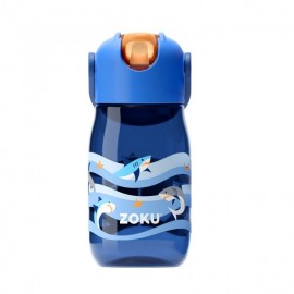 Botella niños pajita 400 ml Tiburón Azul