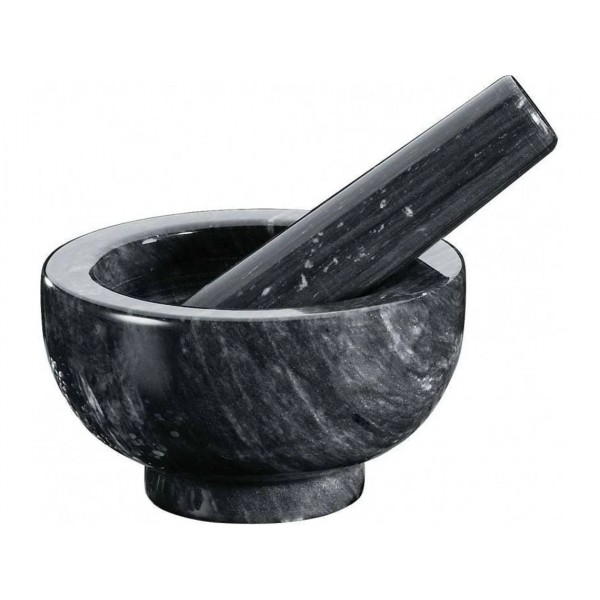 Mortero mármol 11 cm. negro