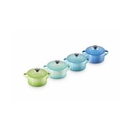 4 x Mini Cocottes redonda Le Creuset 10 tonos azules