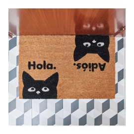 Felpudo gato Hola y Adios
