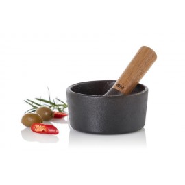 Mortier CAMO.12 fonte noble et acacia- 12 cm