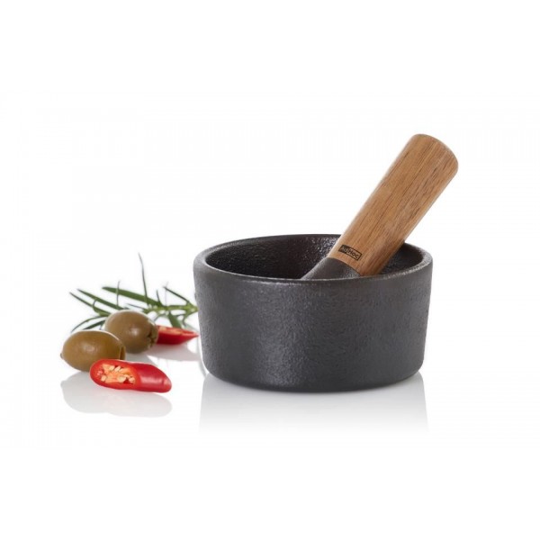 Mortier CAMO.12 fonte noble et acacia- 12 cm