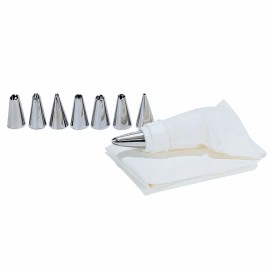 Mangas pastelera + 8 boquillas inox