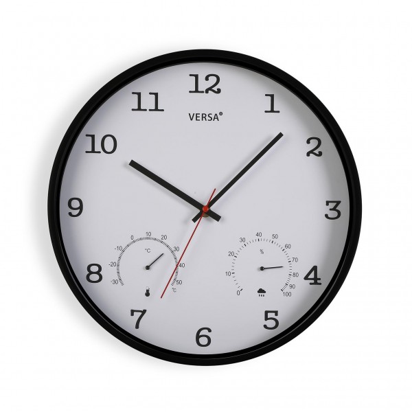 Reloj con termómetro negro