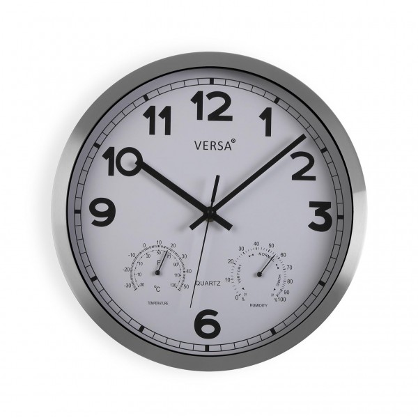 Horloge avec thermometre argent